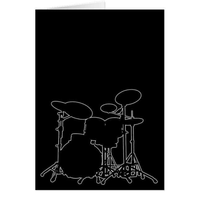 Schwarze u. weiße Trommel-Ausrüstungs-Silhouette - (Vorne)