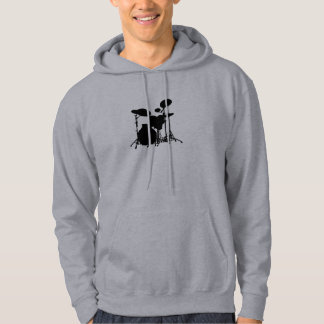 Schwarze u. weiße Trommel-Ausrüstungs-Silhouette - Hoodie