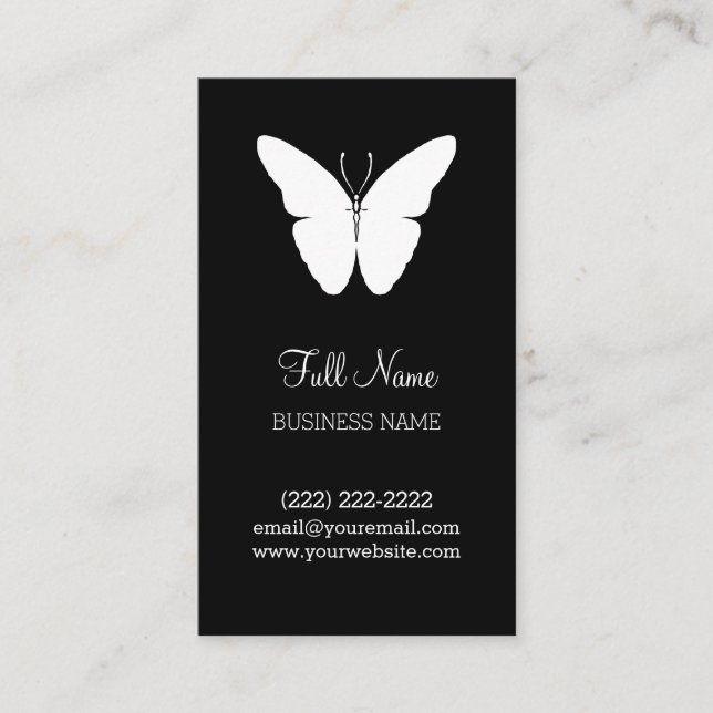 Schwarze u. weiße visitenkarte (Vorderseite)