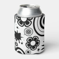 Schwarze u. weiße wunderliche Blumen, Kreise,
