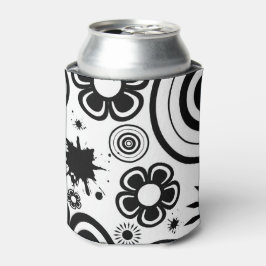 Schwarze u. weiße wunderliche Blumen, Kreise, Dosenkühler