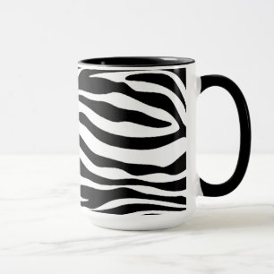 Schwarze u. weiße Zebra-Streifen; Tafel Tasse