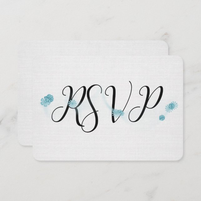 schwarze UAWG mit Blume auf Leinen Einladung (Vorne/Hinten)