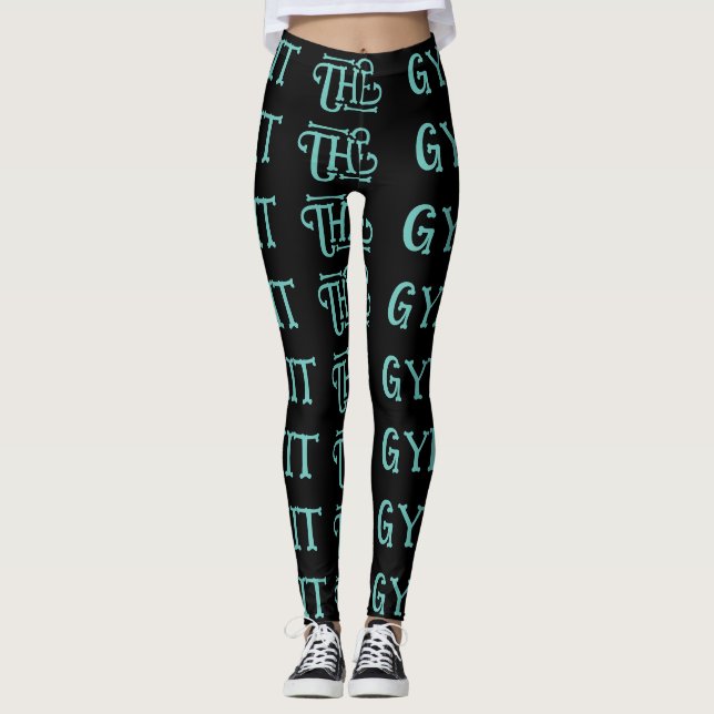 Schwarze Übungen mit Multiprint-Leggings Leggings (Vorderseite)