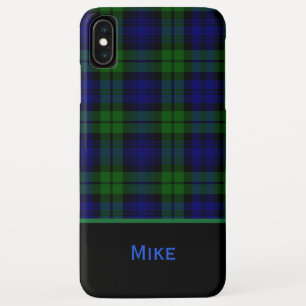 Schwarze Uhr karierter mit Monogramm iPhone XS Case-Mate iPhone Hülle