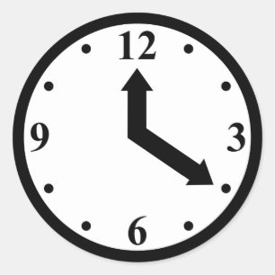 Schwarze Uhr Runder Aufkleber