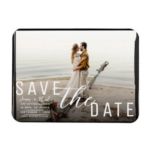 Schwarze Umrandung Überlagerung Foto Save the Date Magnet