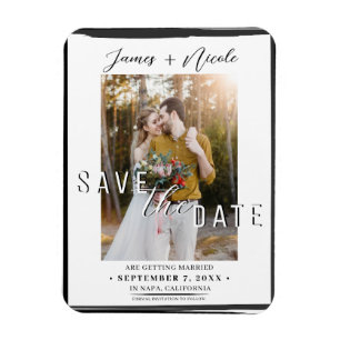 Schwarze Umrandung Überlagerung Foto Save the Date Magnet