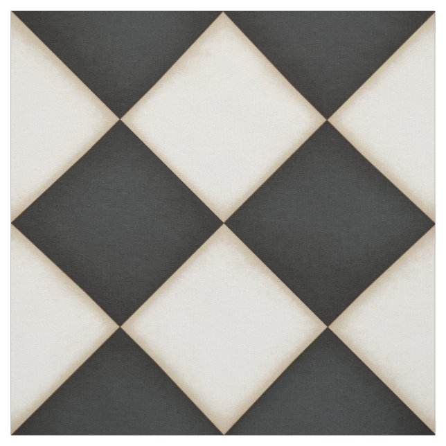 Schwarze und antike weiße Diamanten (groß) Stoff (Muster)