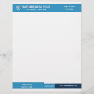 Schwarze und Aquamarine Banner Corporate Briefbogen