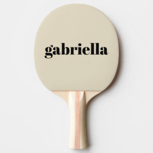Schwarze und beige fette Typografie personalisiert Tischtennis Schläger
