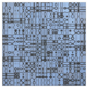 Schwarze und blaue abstrakte Linien Stoff