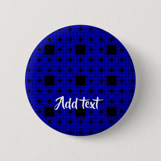 Schwarze und blaue Blöcke Button (Vorderseite)