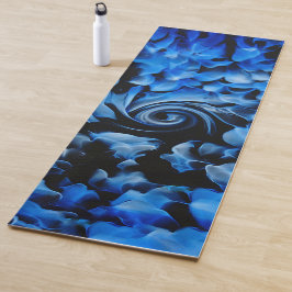 Schwarze und blaue flüssige Abstraktion  Yogamatte