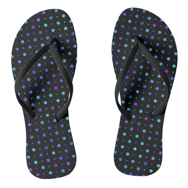Schwarze und blaue Punkte Flip Flops (Fußbett)