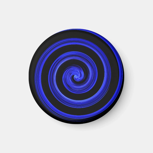 Schwarze und blaue Spirale Magnet (Vorne)