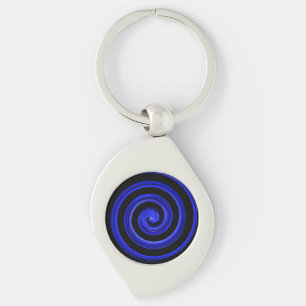 Schwarze und blaue Spirale Schlüsselanhänger