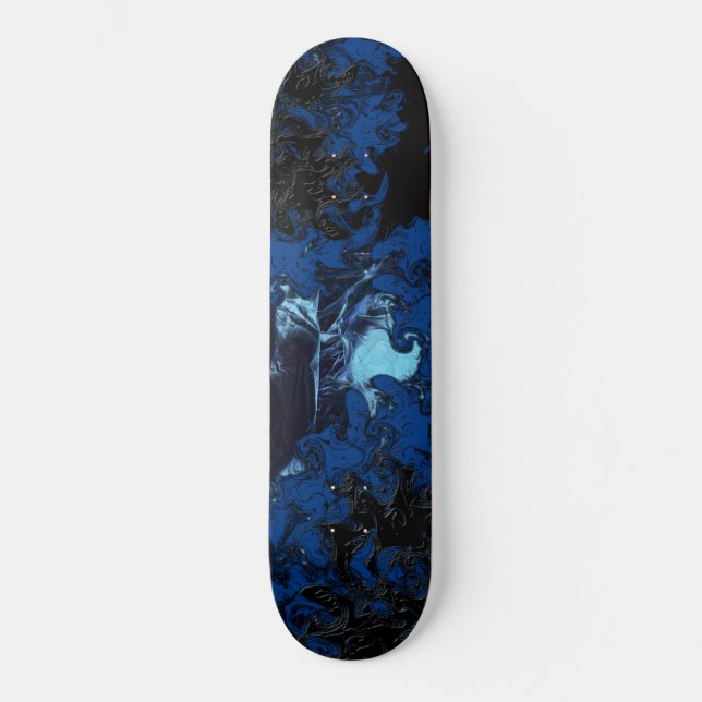SCHWARZE UND BLUE-Skateboard Skateboard (Vorderseite)