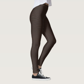 Schwarze und braune dünne horizontale Streifen Str Leggings