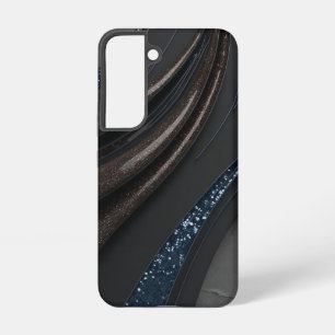 Schwarze und braune Glitterwelle Samsung Galaxy Hülle