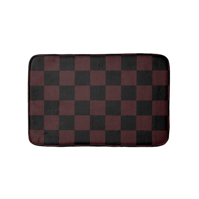 Schwarze und braune karierte Badematte (Vorderseite)