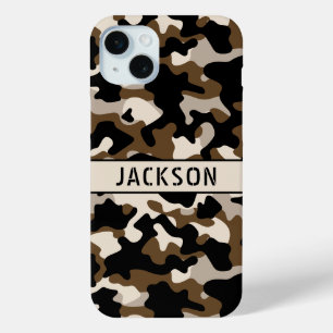 Schwarze und braune Tarnung Personalisiert Case-Mate iPhone Hülle