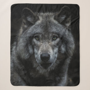 SCHWARZE UND BROWN-WOLF-MALERIE SHERPADECKE