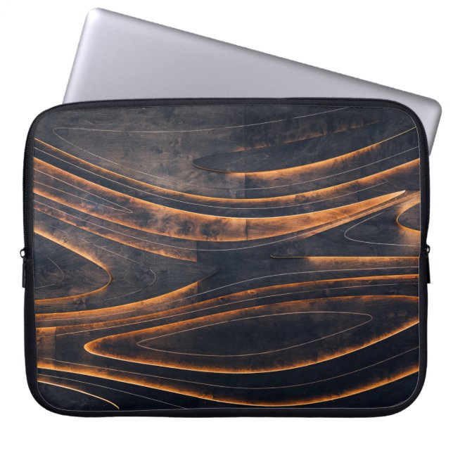 SCHWARZE UND BROWNE SPIRALSTÄBE LAPTOPSCHUTZHÜLLE (Vorderseite)