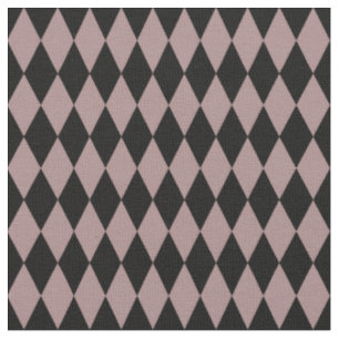 Schwarze und dunkel bräunlich rosa Harlekin-Diaman Stoff