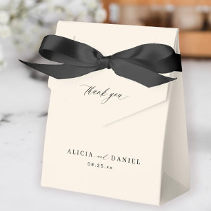 Schwarze und elfenbeinfarben einfache minimalistis geschenkschachtel