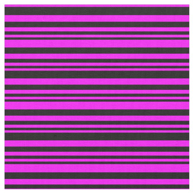 Schwarze und Fuchsienstreifen/Linienmuster Stoff (Nahaufnahme)
