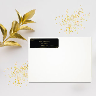 Schwarze und Funkelnd Gold-Rücksendeadresse