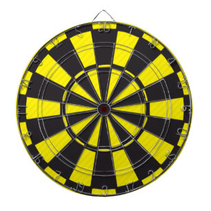 Schwarze und gelbe Dartscheibe