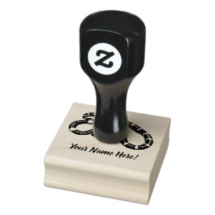 Schwarze und gelbe Schlange Gummistempel