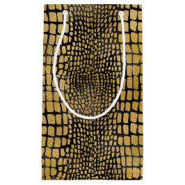 SCHWARZE UND GOLD ALLIGATOR-PATTER KLEINE GESCHENKTÜTE