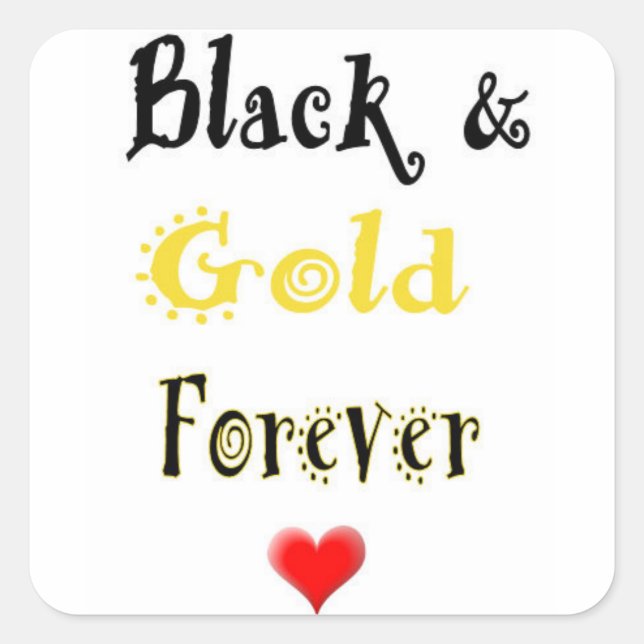 Schwarze und Gold Forever Sticker (Vorderseite)