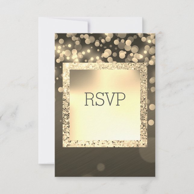 SCHWARZE UND GOLD GALAXY SHIMMER UAWG REAKTION RSVP KARTE (Vorderseite)