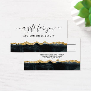 Schwarze und goldene Aquarell-Geschenkkarte