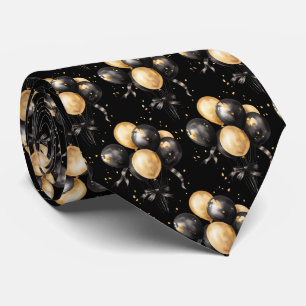 Schwarze und goldene Ballons Krawatte