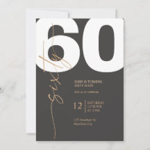 Schwarze und goldene elegante 60. Geburtstagsfeier