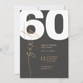Schwarze und goldene elegante 60. Geburtstagsfeier Einladung