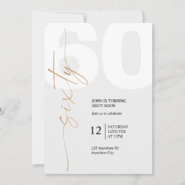Schwarze und goldene elegante 60. Geburtstagsfeier Einladung