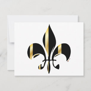 Schwarze und goldene Fleur de Lis