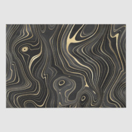Schwarze und goldene Geode Strata Texturen Seidenpapier