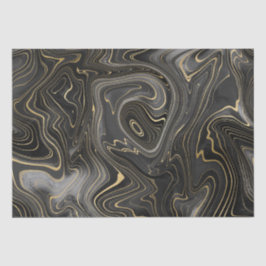 Schwarze und goldene Geode Strata Texturen Seidenpapier
