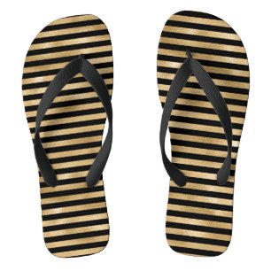 Schwarze und goldene Girls-Paare von Flip Flops