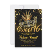 Schwarze und goldene Glitter-Masqueraden-Maske Swe