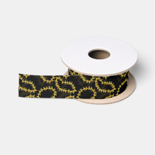 Schwarze und goldene hawaiianische Hochzeitstorte Satinband