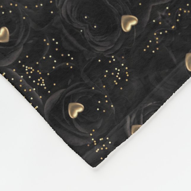 Schwarze und goldene Herzen Decke (Ecke)