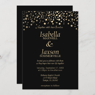 Schwarze und goldene Imitate Einladung